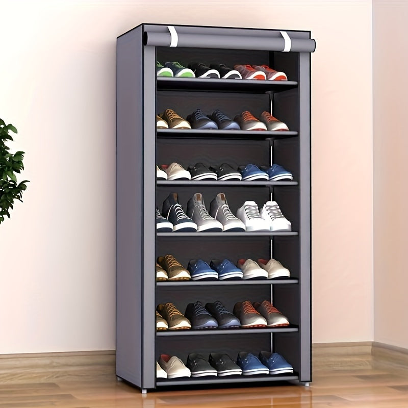 Durable Multi-Tier Shoe Rack with Waterproof Flip Cover, Stackable Plastic Boxes, Dustproof Organizer for Shoes, Large Capacity, No Wood or Electric Needed, Sturdy Material, Freestanding Floor Stand, Perfect for Any Room