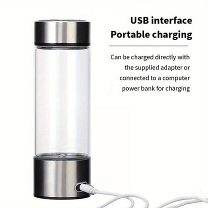 The BALASHOV Portable Hydrogen Water Bottle is a convenient 420ml bottle that features a USB rechargeable hydrogen generator. This ionizer water cup comes with a 1000mAh lithium battery for rapid electricity. It is designed for universal use with hot and