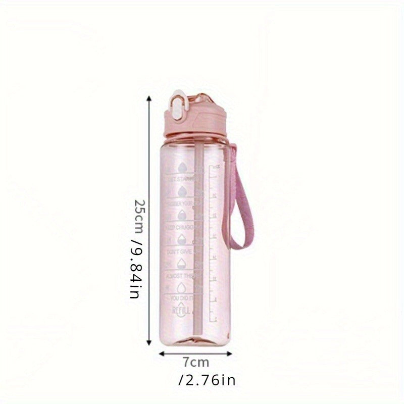 Gradient design sports water bottle with leakproof, portable, and large capacity, ideal for outdoor activities and daily use. Comes in transparent and gradient variations.