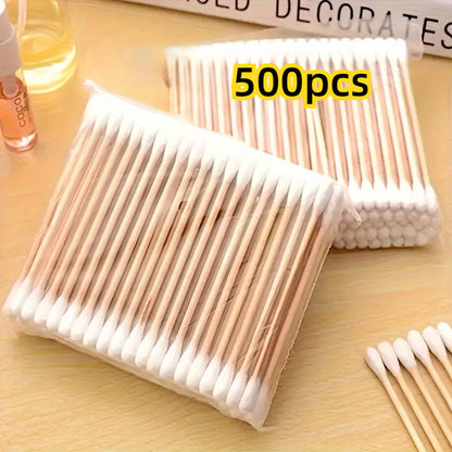 Pack of 1000 double-ended cotton swabs, unscented and low allergenic, ideal for ear and makeup cleaning. Suitable for personal care.