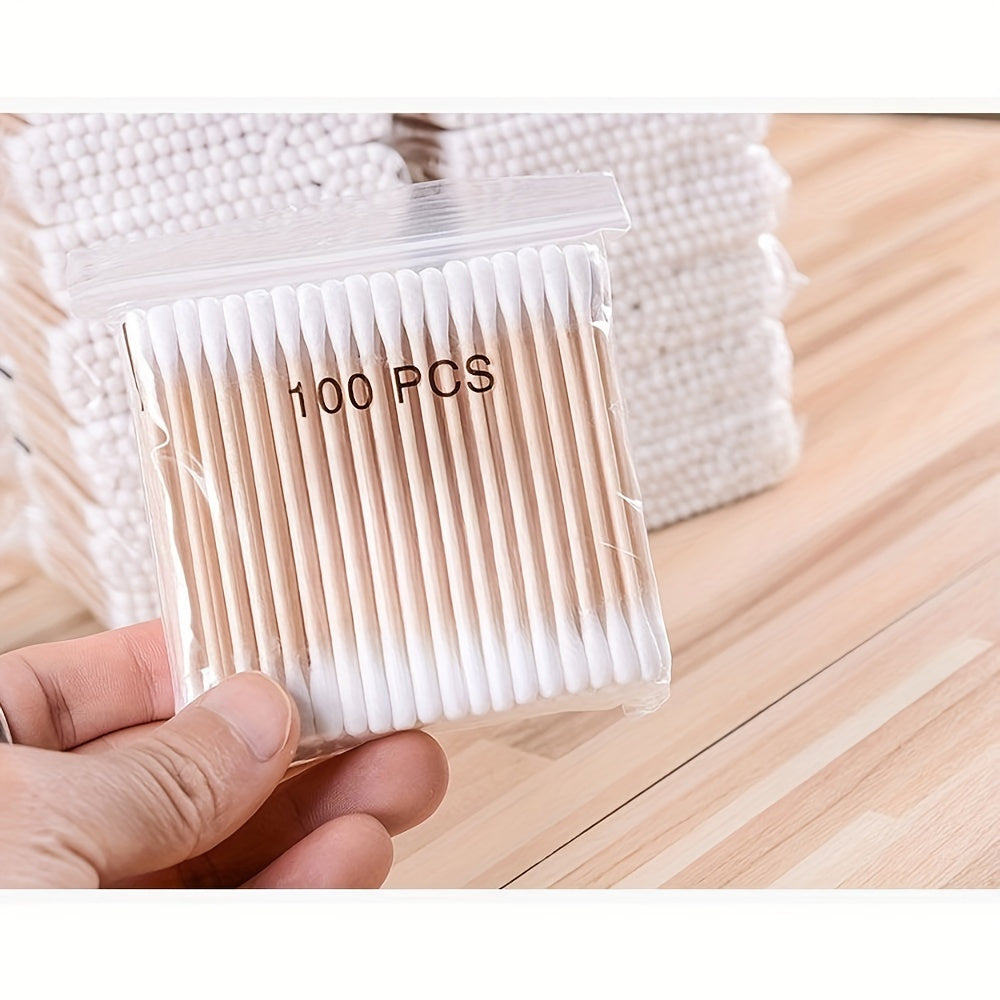 Pack of 1000 double-ended cotton swabs, unscented and low allergenic, ideal for ear and makeup cleaning. Suitable for personal care.