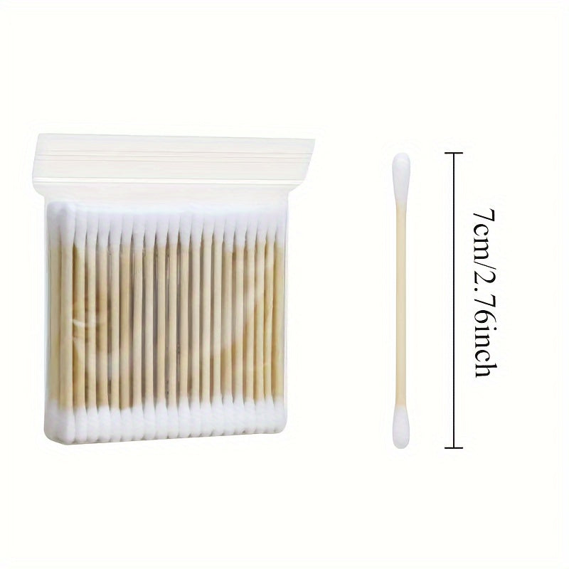 Pack of 1000 double-ended cotton swabs, unscented and low allergenic, ideal for ear and makeup cleaning. Suitable for personal care.