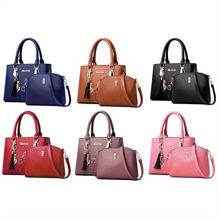 Stylish and versatile 2-piece ladies' bag with large capacity, suitable for gifting girlfriends, wives, and parents on Valentine's Day or birthdays.