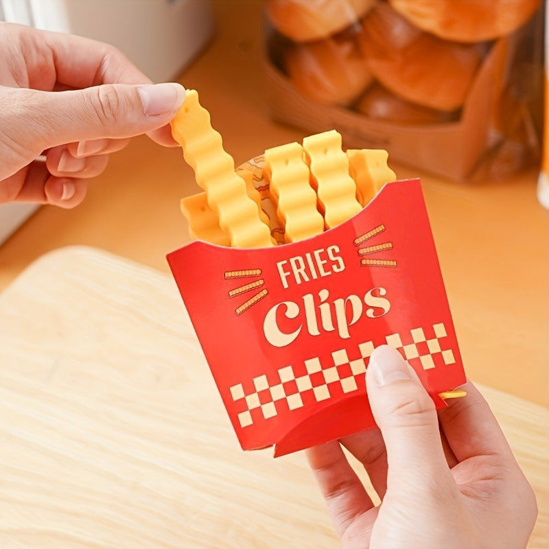 Set of 13 Chip-Shaped Food Storage Clips with Sealing Boxes - Keep Snacks Fresh with These Preservers for Fries, Chips, and More