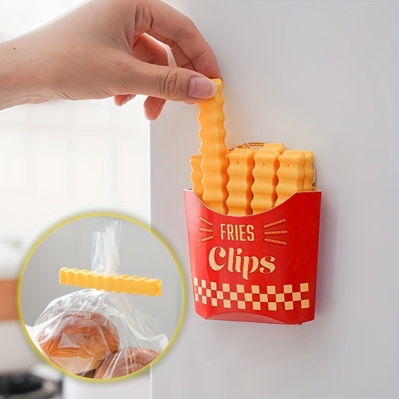 Set of 13 Chip-Shaped Food Storage Clips with Sealing Boxes - Keep Snacks Fresh with These Preservers for Fries, Chips, and More