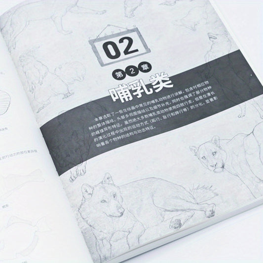 Animal Postures Sketching Atlas: 1000 Sketches, Mastering Animal Sketching Techniques, Chinese Version