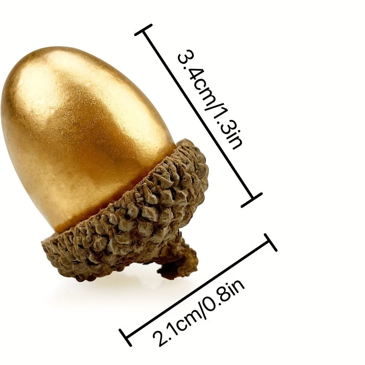 Set of 20 artificial golden acorns for festive home decor, no batteries needed