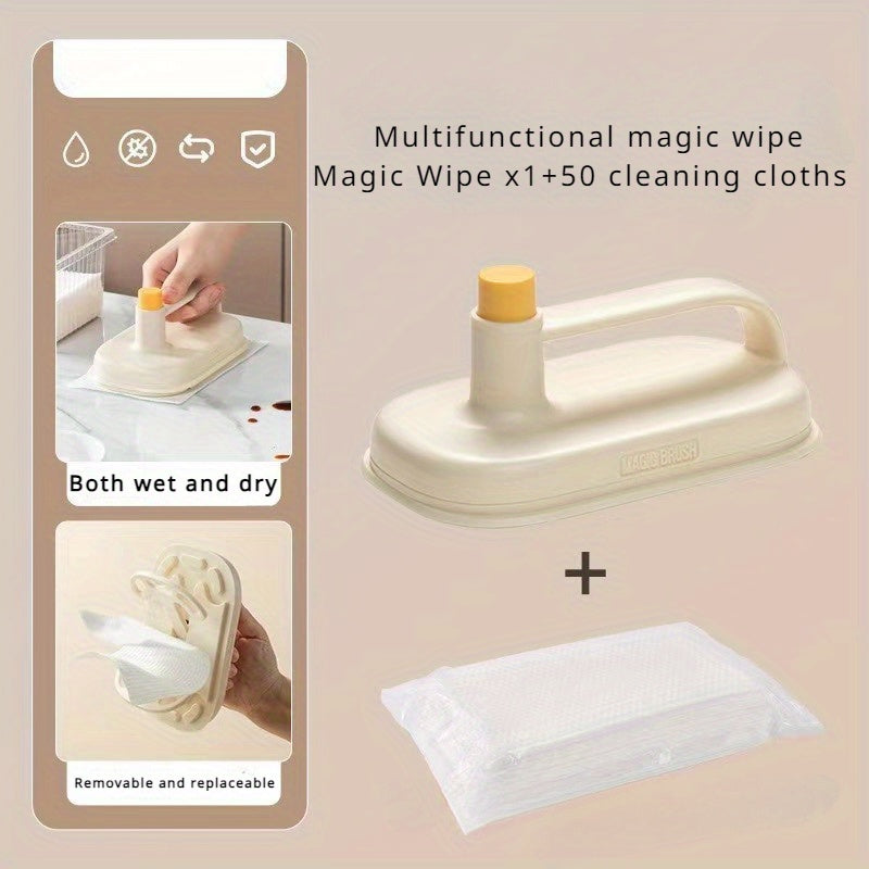 1-2 Pieces of Reusable Magic Cleaning Wipes, Flexible Plastic Grease Buster for Kitchen and Bathroom, Effortless Cleaning Tool, Ideal for Tough Stains on Various Surfaces, Long-lasting Fabric, Perfect for Home, Bedroom, Kitchen, Walls, Floors, and