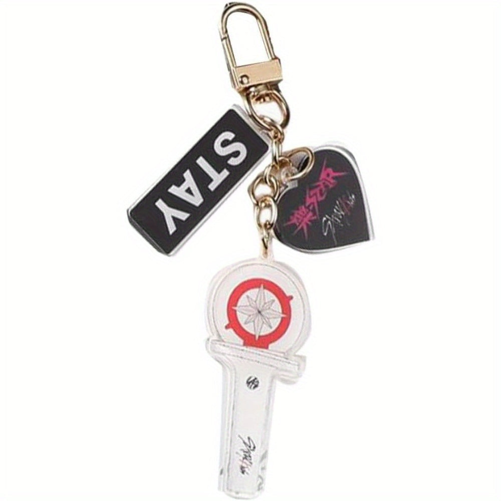 Adorable Acrylic Keychain Set Inspired by Kpop - Featuring Heart & Cartoon Charms, Great for Bags & Backpacks, Excellent Birthday Present for Women