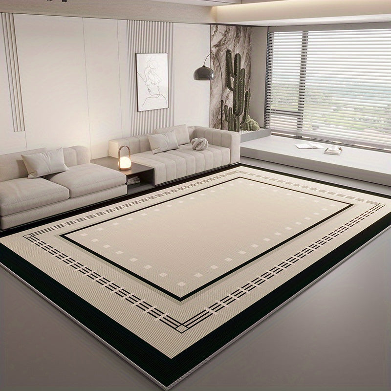 Contemporary Japanese-Inspired Area Rug, Non-Slip and Highly Absorbent Polyester Fibers, Perfect for the Home Living Room, Office Entrance, or Bedroom. Machine Washable for Easy Maintenance, Measures 152.4x213.36cm.