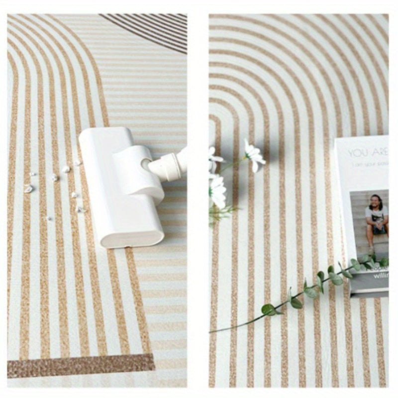 Contemporary Japanese-Inspired Area Rug, Non-Slip and Highly Absorbent Polyester Fibers, Perfect for the Home Living Room, Office Entrance, or Bedroom. Machine Washable for Easy Maintenance, Measures 152.4x213.36cm.