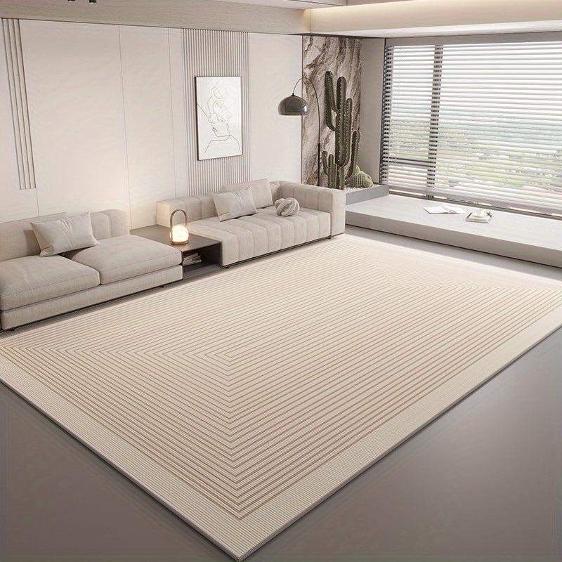 Contemporary Japanese-Inspired Area Rug, Non-Slip and Highly Absorbent Polyester Fibers, Perfect for the Home Living Room, Office Entrance, or Bedroom. Machine Washable for Easy Maintenance, Measures 152.4x213.36cm.