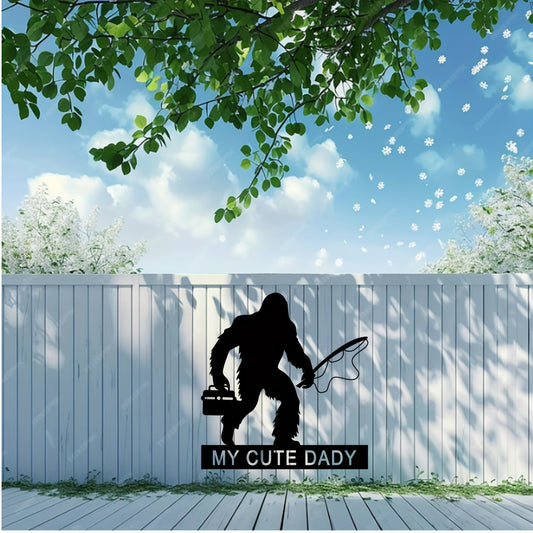 Customized iron door hanger featuring a sleek black silhouette design, perfect for both indoor and outdoor use. This durable and weatherproof wall decoration is an ideal gift for Father's Day and Christmas, suitable for individuals aged 14 and above.