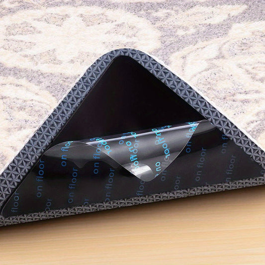 Triangle PC Material Reusable Non-Slip Carpet Grippers - Available in 4, 8, 16, or 28 pieces for Securely Holding Edges on Carpets, Hardwood, and Tile Floors