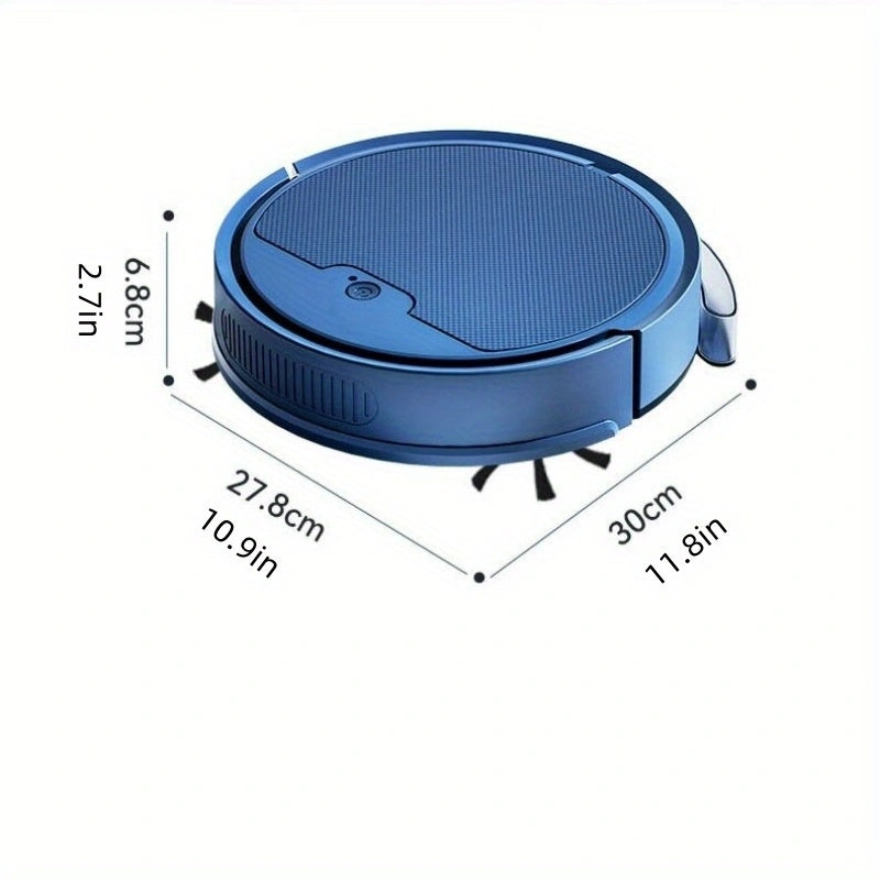 1pc Smart 3-in-1 Portable Robot Vacuum Cleaner and Mop with Large Water Tank, USB Rechargeable, 36V Max, Wireless, 20min Runtime, App Control for Home Cleaning.