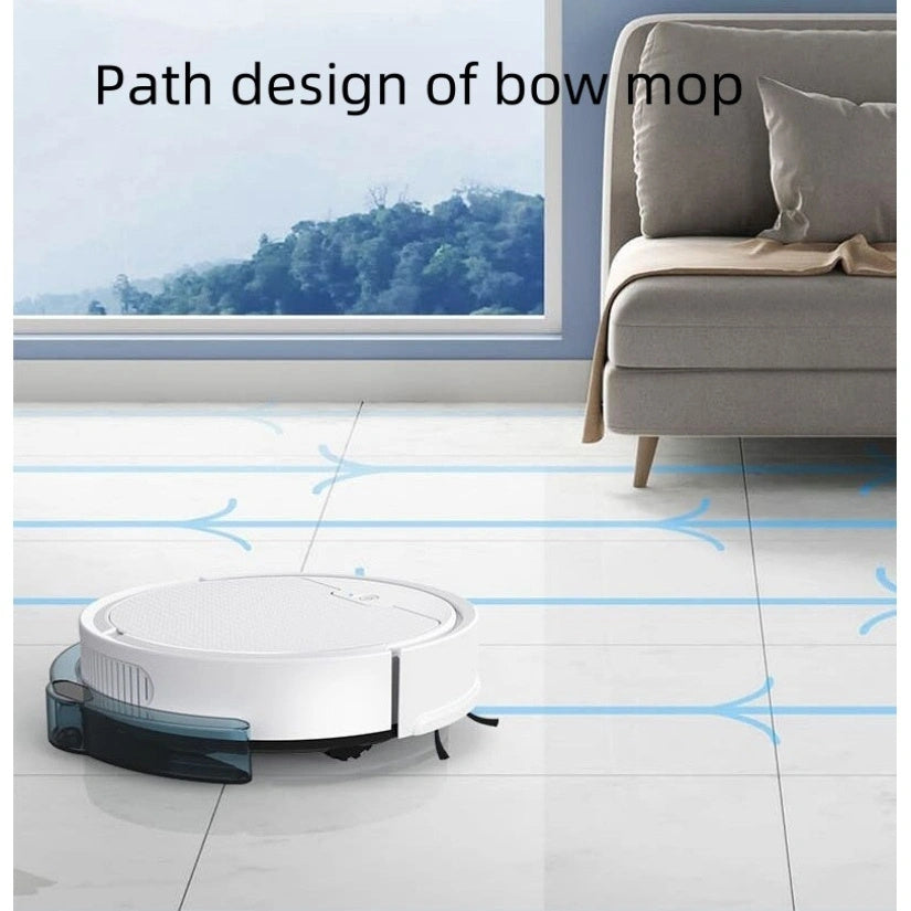 1pc Smart 3-in-1 Portable Robot Vacuum Cleaner and Mop with Large Water Tank, USB Rechargeable, 36V Max, Wireless, 20min Runtime, App Control for Home Cleaning.