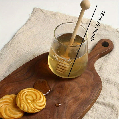 Wooden Honey Mixing Stirrers - Set of 1 Piece or 4 Pieces, perfect for Honey Dipper Sticks, Honey Spoon Stirrers. Great for Home, Kitchen, Party, and Wedding celebrations.