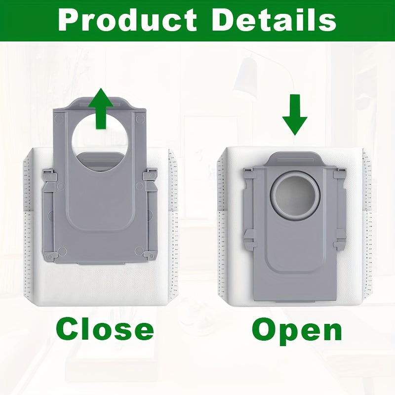 Долговечные полиэстеровые мешки для пылесосов - 10 штук высокоэффективных мешков для пыли, совместимых с Roborock Q Revo, S8 Maxv Ultra. Включает пластиковую насадку для пола.