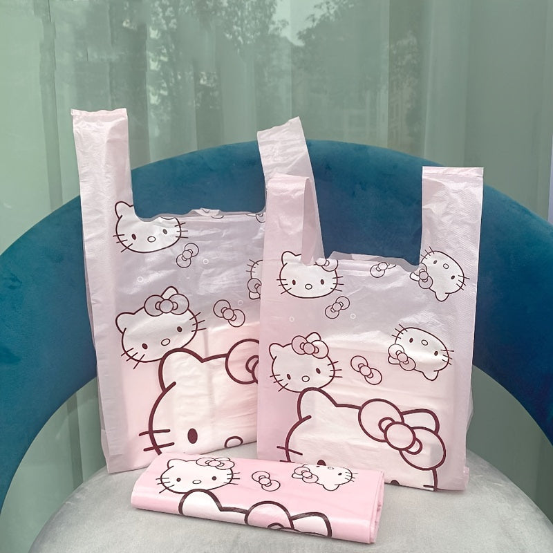 Get 50 adorable and versatile disposable garbage bags in one pack, made of PET material. Perfect for use in the living room, bedroom, bathroom, and kitchen. Featuring a cute cartoon pink design, these bags can also be used as gifts or as a buggy bag.