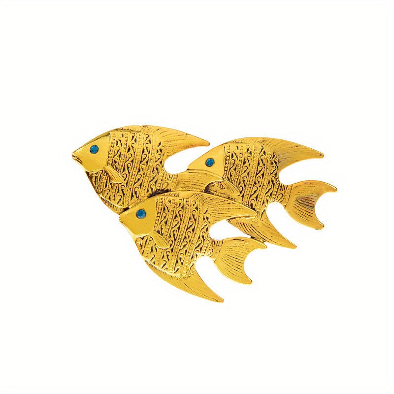 Stylish Enamel Animal Brooch Pins - Unique Rhinestone Fish Badge Collection for Fashionable Men and Women