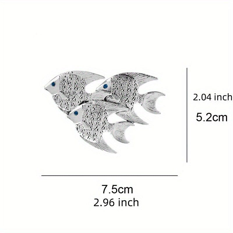 Stylish Enamel Animal Brooch Pins - Unique Rhinestone Fish Badge Collection for Fashionable Men and Women