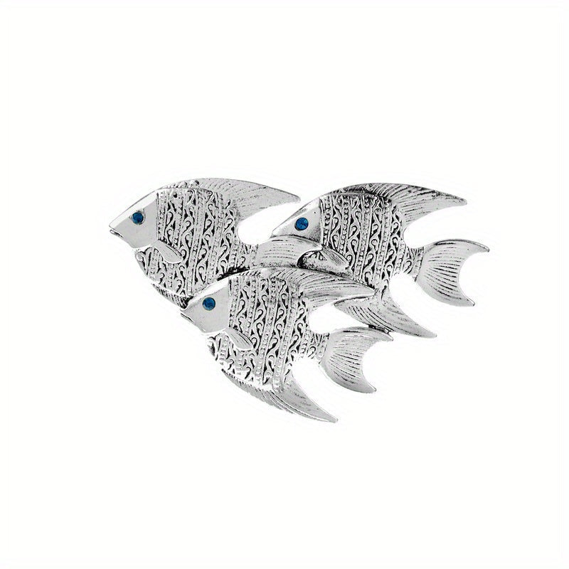 Stylish Enamel Animal Brooch Pins - Unique Rhinestone Fish Badge Collection for Fashionable Men and Women