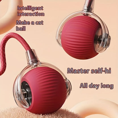 Interactive cat toy with USB charging and long tail - suitable for all breeds; enhances observation and playtime fun.