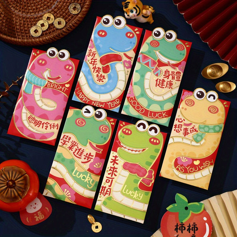 Pack of 30 Chinese New Year 2025 Red Envelopes featuring 3D Snake Design - Lucky Money Pockets - Festive Paper Gift Bags perfect for Spring Festival, Birthdays, Weddings - One-of-a-Kind Cultural Keepsakes for Everyone