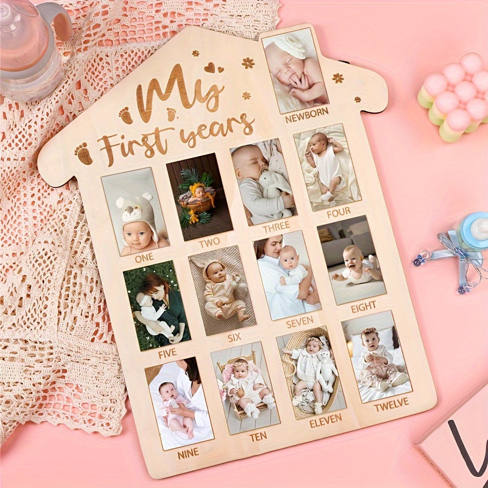 Capture your baby's first year with this 12 Months Milestone Photo Frame, a perfect neutral gift idea for a 1st birthday or Mother's Day