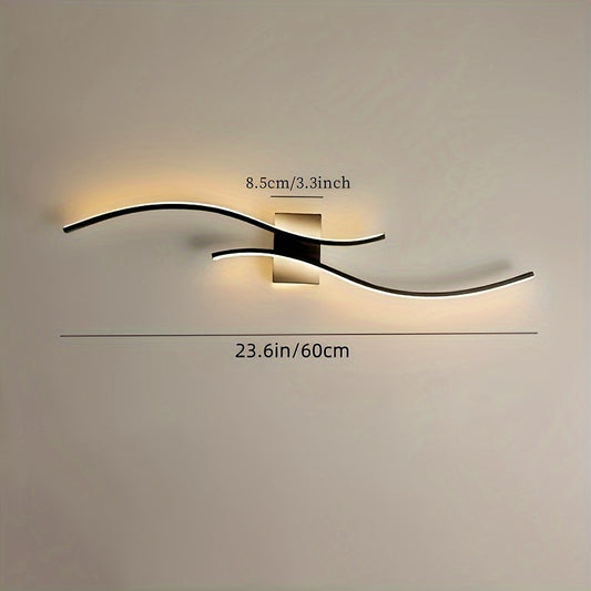 1pc Waveform 59.94cm LED Wall Light with adjustable dimming, ideal for various rooms.