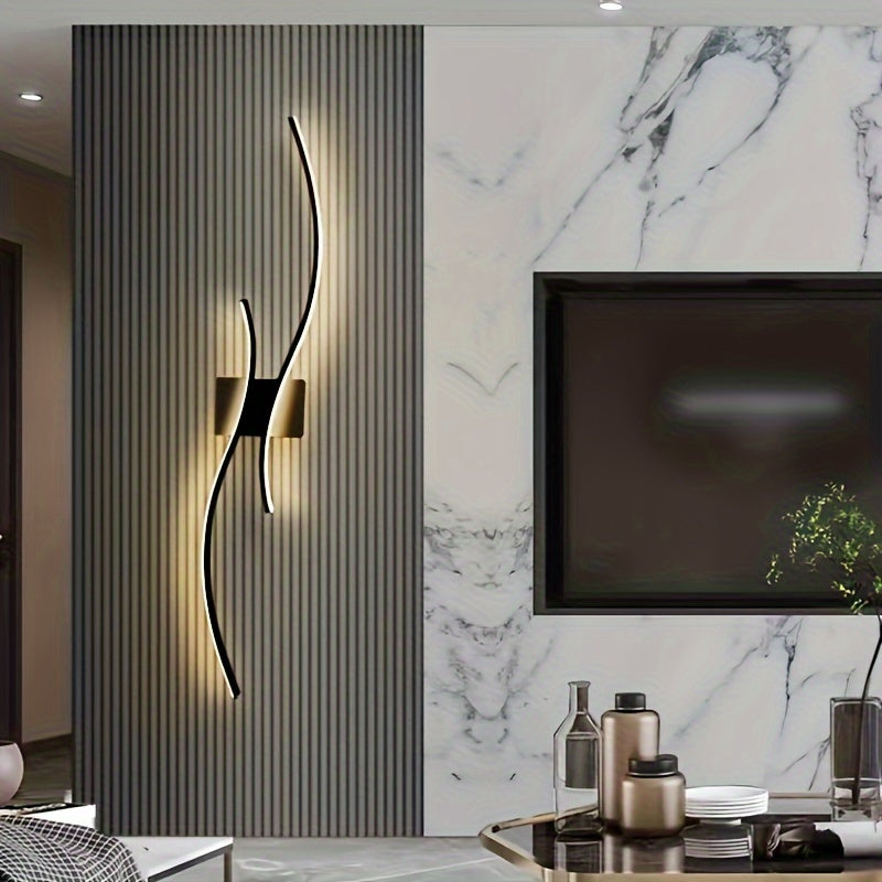 1pc Waveform 59.94cm LED Wall Light with adjustable dimming, ideal for various rooms.