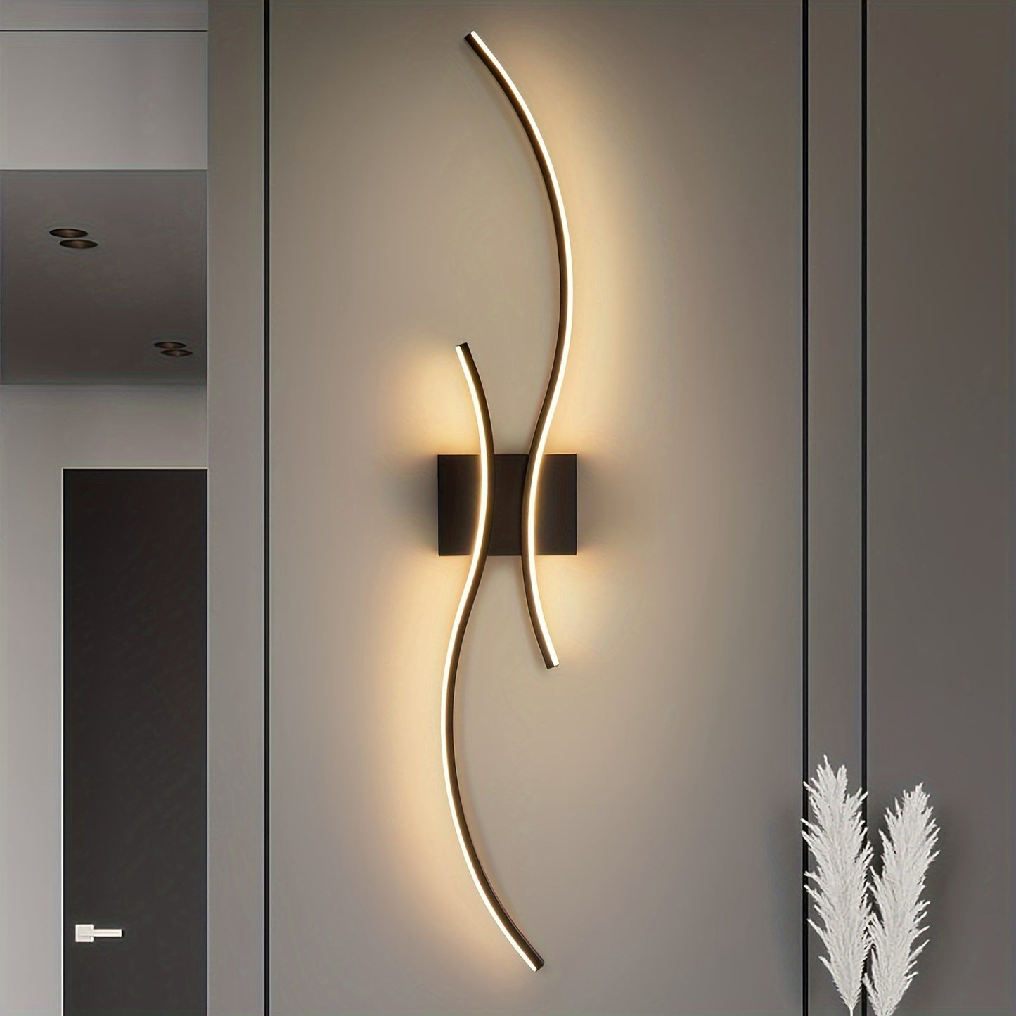 1pc Waveform 59.94cm LED Wall Light with adjustable dimming, ideal for various rooms.