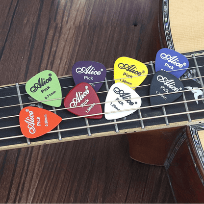 12pcs Premium Guitar Pick Set for Acoustic, Electric & Bass - Durable ABS Material, Assorted Thicknesses 0.58-1.5mm