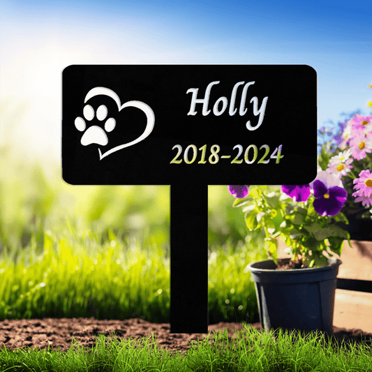 Personalized Black Metal Memorial Garden Stake for Pets, Contemporary Design with Animal Theme, Suitable for Wall Mounting, Ideal for Thanksgiving Decoration, Customized Grave Marker for Beloved Pets