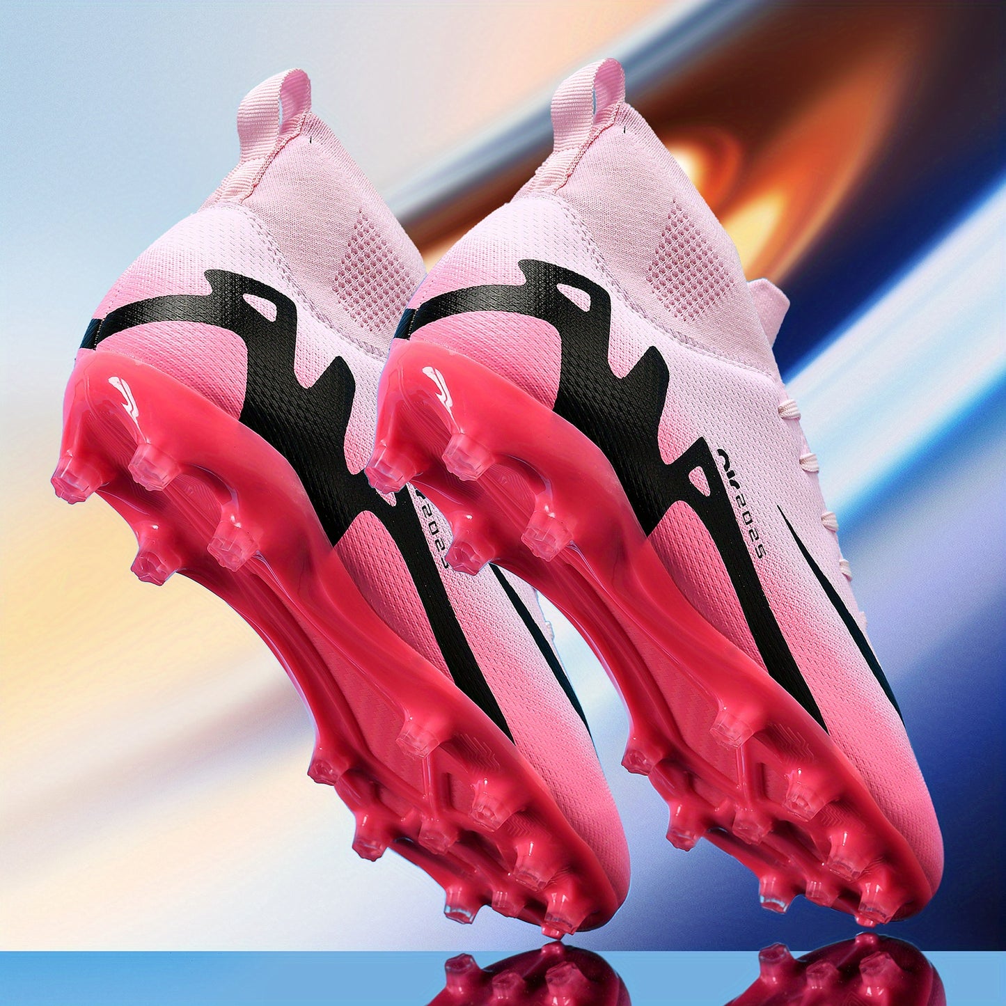 [Customer Favorite] WEJIESS Boys' High-Top Soccer Cleats - Durable faux leather, breathable, non-slip AG spikes for training and competition.