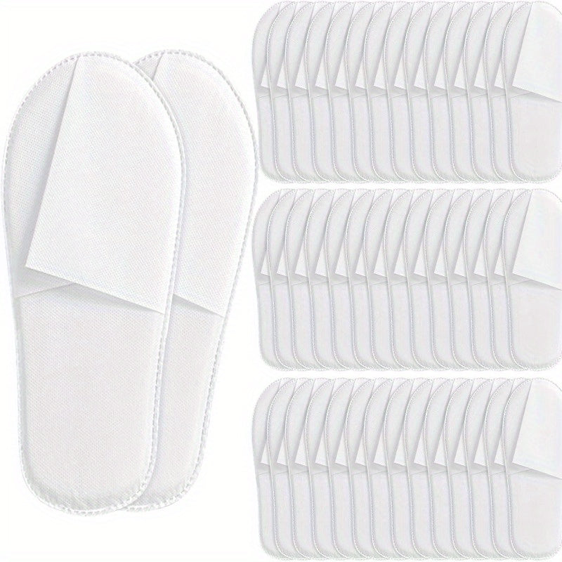 Stay cozy with 40 pairs of disposable slippers, featuring soft and comfortable material with non-slip soles. Perfect for hotels, homes, and travel, these breathable slippers ensure a comfortable experience with thick padding.