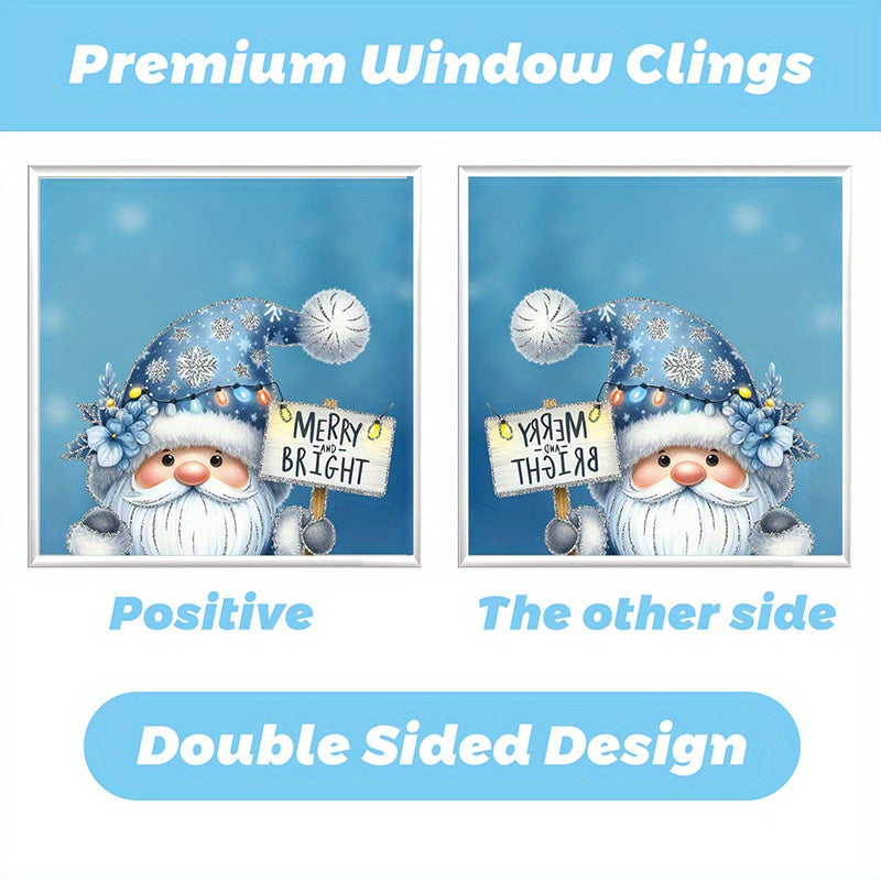 Set of 116 Winter Gnome and Snowman Window Clings, Including Cardinal Birds and Christmas Tree Designs. Made of PVC Static Stickers with Snowflake Pine Branches. Perfect for Holiday Decor in Home and Kitchen. Great for No-Electricity Party Supplies.