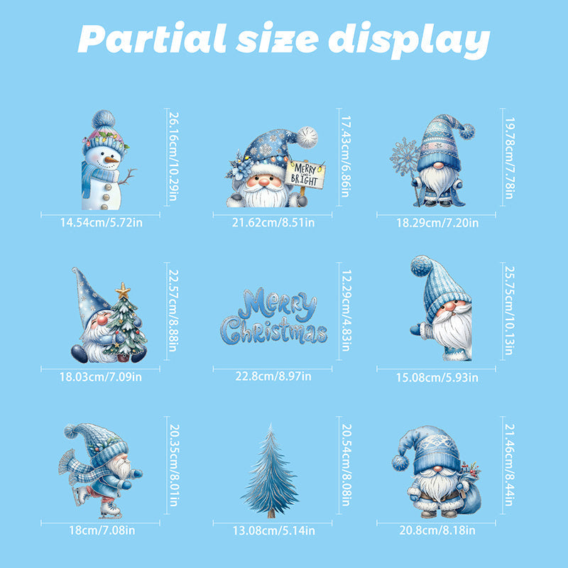 Set of 116 Winter Gnome and Snowman Window Clings, Including Cardinal Birds and Christmas Tree Designs. Made of PVC Static Stickers with Snowflake Pine Branches. Perfect for Holiday Decor in Home and Kitchen. Great for No-Electricity Party Supplies.