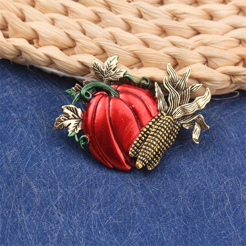 Stylish Enamel Pumpkin Brooch Pin, Perfect Gift for Women in Fall and Winter, Unique Accessory for Travel, Parties, and Everyday Elegance