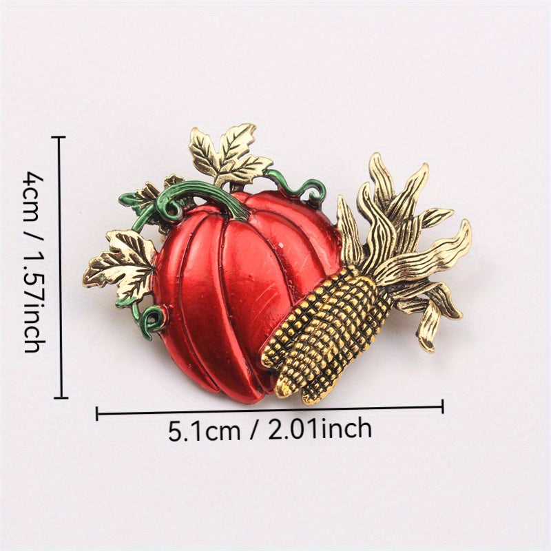 Stylish Enamel Pumpkin Brooch Pin, Perfect Gift for Women in Fall and Winter, Unique Accessory for Travel, Parties, and Everyday Elegance