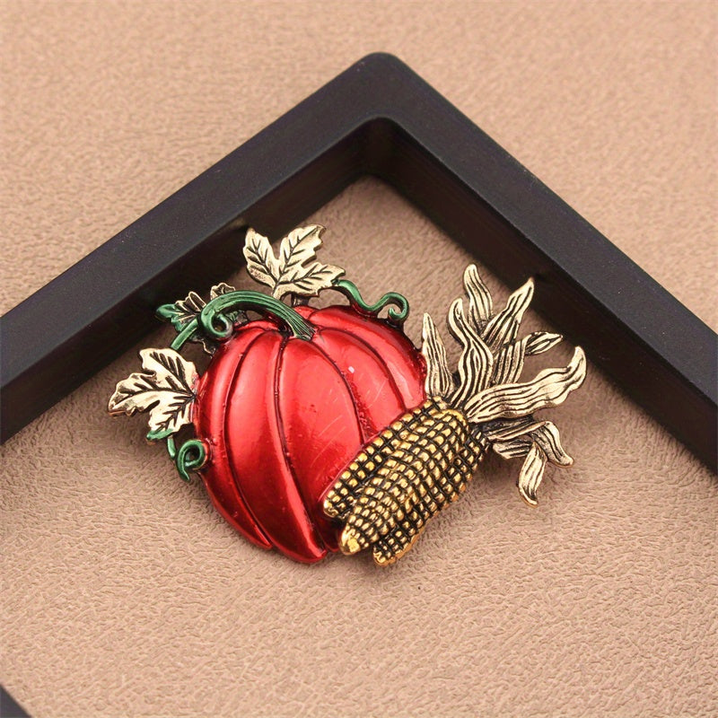 Stylish Enamel Pumpkin Brooch Pin, Perfect Gift for Women in Fall and Winter, Unique Accessory for Travel, Parties, and Everyday Elegance