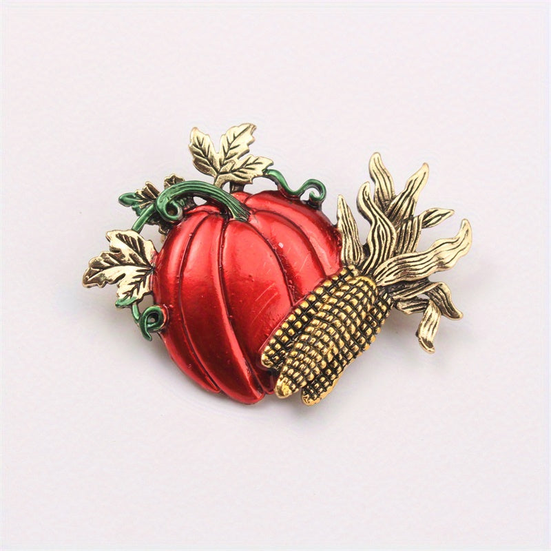 Stylish Enamel Pumpkin Brooch Pin, Perfect Gift for Women in Fall and Winter, Unique Accessory for Travel, Parties, and Everyday Elegance