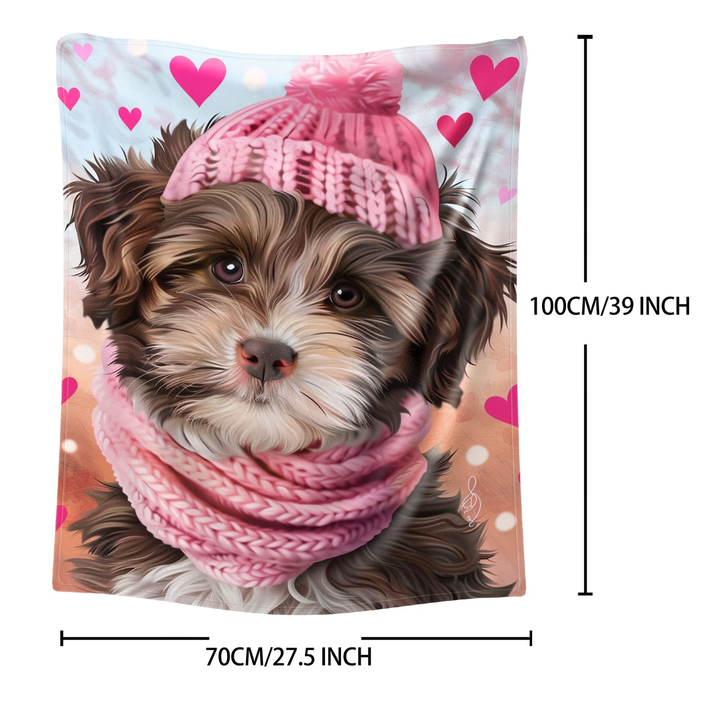 A 1-piece Cozy Flannel Fleece Throw Blanket featuring an adorable Puppy Print. This Soft and Warm Lightweight Blanket is perfect for all seasons. It boasts a Contemporary Style with a Digital Print on Knitted Fabric, made from Polyester. Ideal for use on