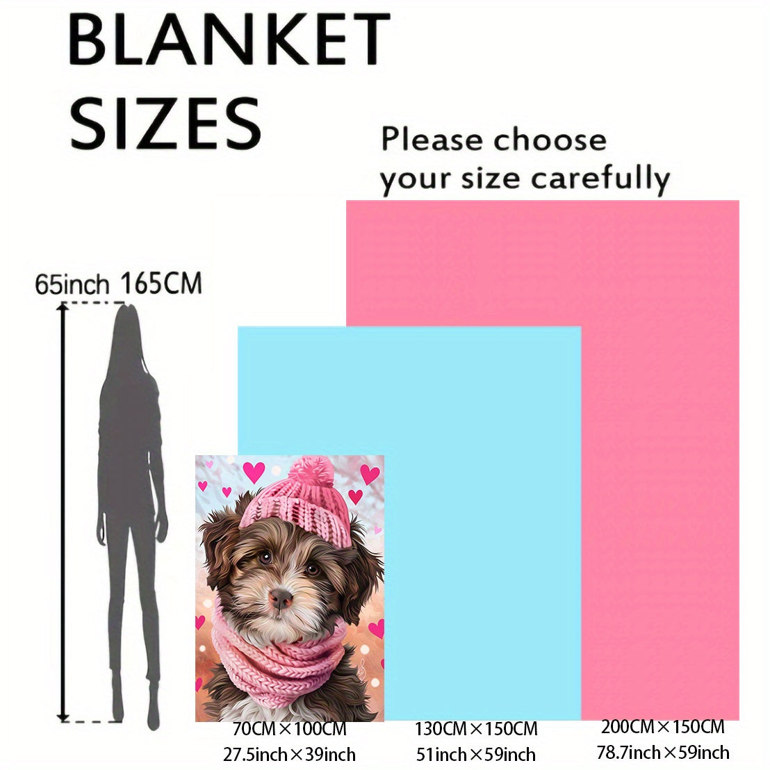 A 1-piece Cozy Flannel Fleece Throw Blanket featuring an adorable Puppy Print. This Soft and Warm Lightweight Blanket is perfect for all seasons. It boasts a Contemporary Style with a Digital Print on Knitted Fabric, made from Polyester. Ideal for use on