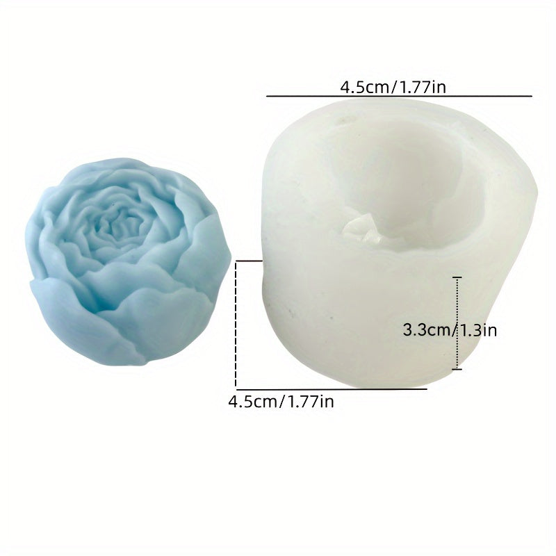 Blooming Rose Silicone Mold for DIY Candles & Resin Crafts - Ideal for Valentine's Day, Spring, and Summer Decor.