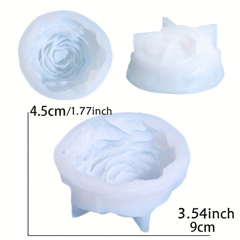 Handcrafted silicone mold for soy wax candles with peony flower design, ideal for making decorative candles for various occasions.