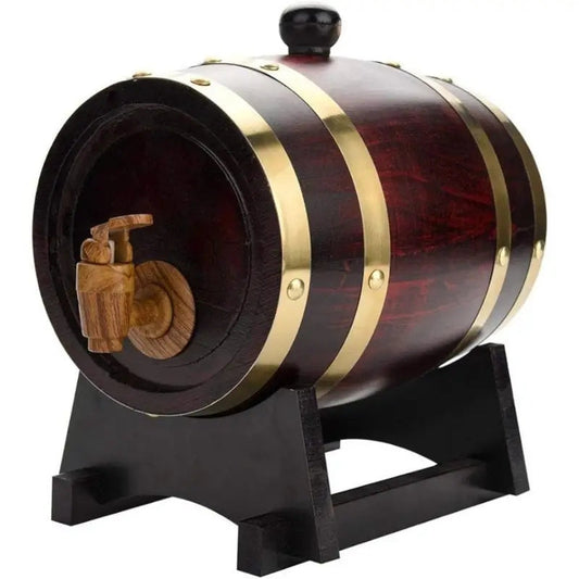 1.5L Wine Barrel with Multiple Functions: Wine Dispensing, Whiskey Storage, Vintage Oak Design - Perfect for Beer, Rum, and Port Wine