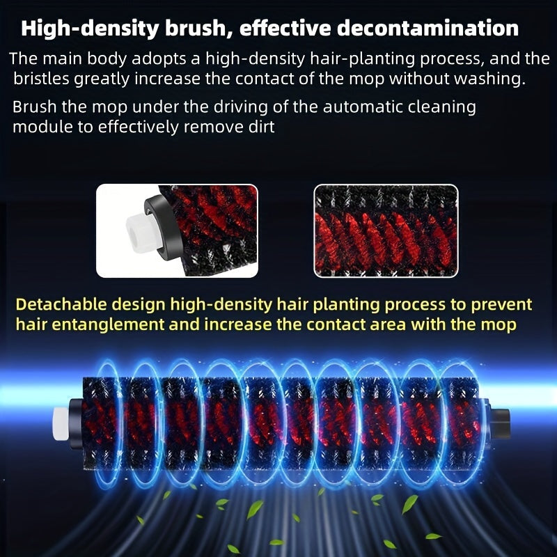 Set of 2 Self-Cleaning Roller Brushes, Compatible with Roborock S7 MaxV Ultra/S8 Pro Ultra/G10/G10S/G10S Pro Vacuum Cleaners. Includes Washable Main Brush Heads and Plastic Floor Attachment for Home Cleaning.