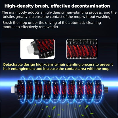 Set of 2 Self-Cleaning Roller Brushes, Compatible with Roborock S7 MaxV Ultra/S8 Pro Ultra/G10/G10S/G10S Pro Vacuum Cleaners. Includes Washable Main Brush Heads and Plastic Floor Attachment for Home Cleaning.