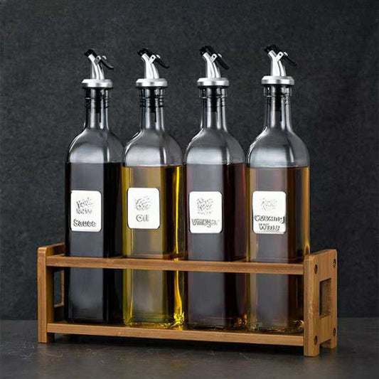 Bamboo Kitchen Storage Rack featuring Seasoning, Wine Glass, and Multi-Functional Wooden Storage Options